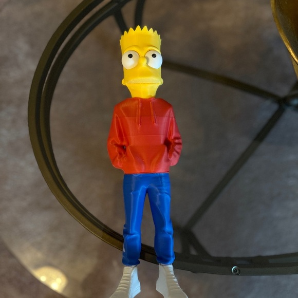 3D Printed. Bart Simpson Red Hoodie Figurine - Picture 5 of 5